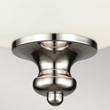 Contemporary Brushed Nickel Flush Mount with Opal Glass