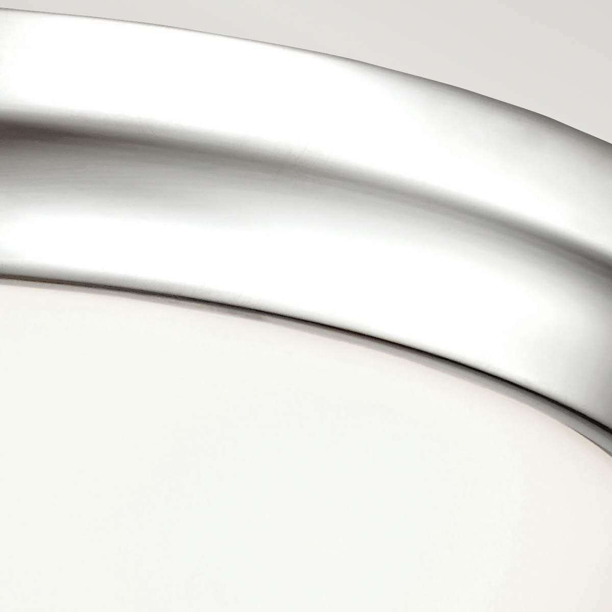Contemporary Brushed Nickel Flush Mount with Opal Glass