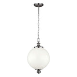 Elegant Parkman Polished Nickel and Frosted Glass Pendant Light