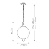 Elegant Parkman Polished Nickel and Frosted Glass Pendant Light