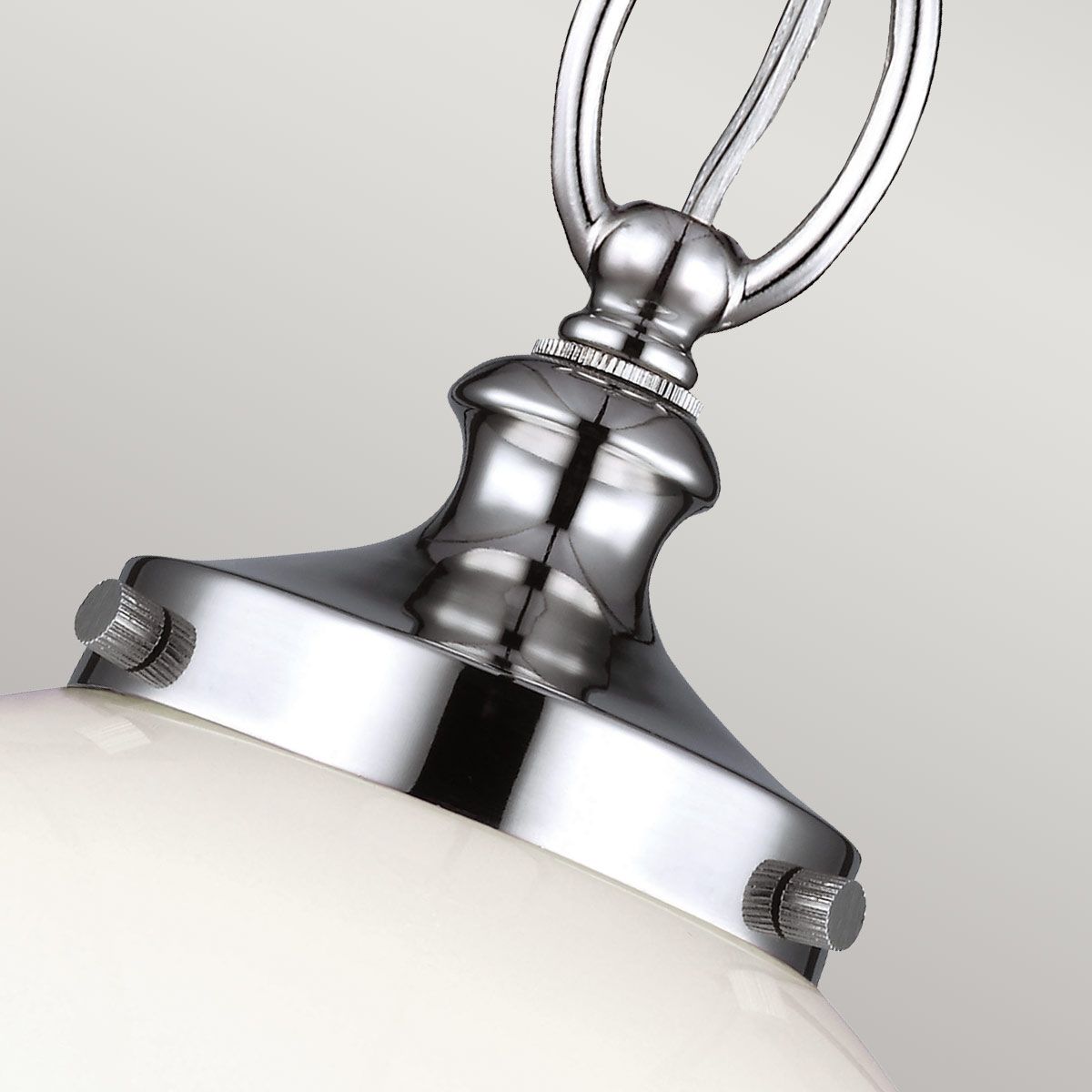Polished Nickel & Frosted Pearl Glass Mini Pendant Light - Parkman Collection
