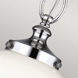 Polished Nickel & Frosted Pearl Glass Mini Pendant Light - Parkman Collection