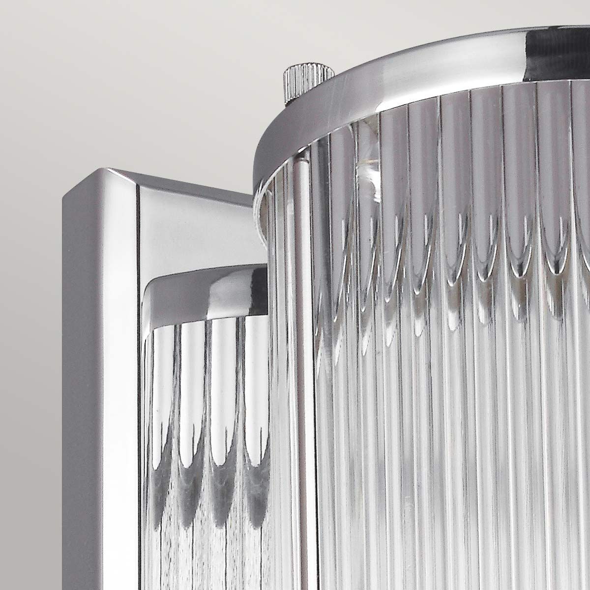 Paulson Vintage-Inspired Chrome Wall Light with Glass Tube Shade