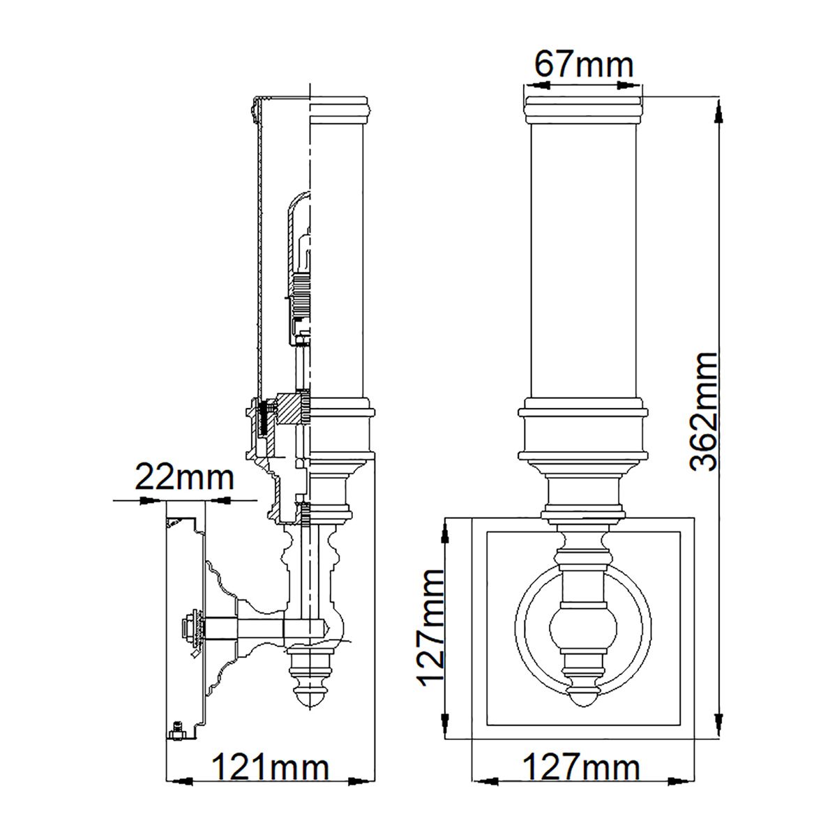Nautical-Inspired Tubular Nickel Wall Sconce with Opal Glass Finish