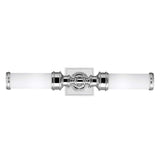 Elegant Chrome Wall Light Fixture with Dual Opal Glass Tubes