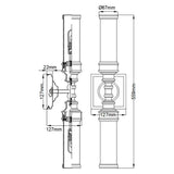 Elegant Chrome Wall Light Fixture with Dual Opal Glass Tubes