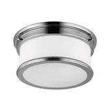 Contemporary Nickel Ceiling Light with Frosted Glass