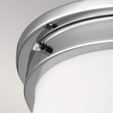 Contemporary Nickel Ceiling Light with Frosted Glass
