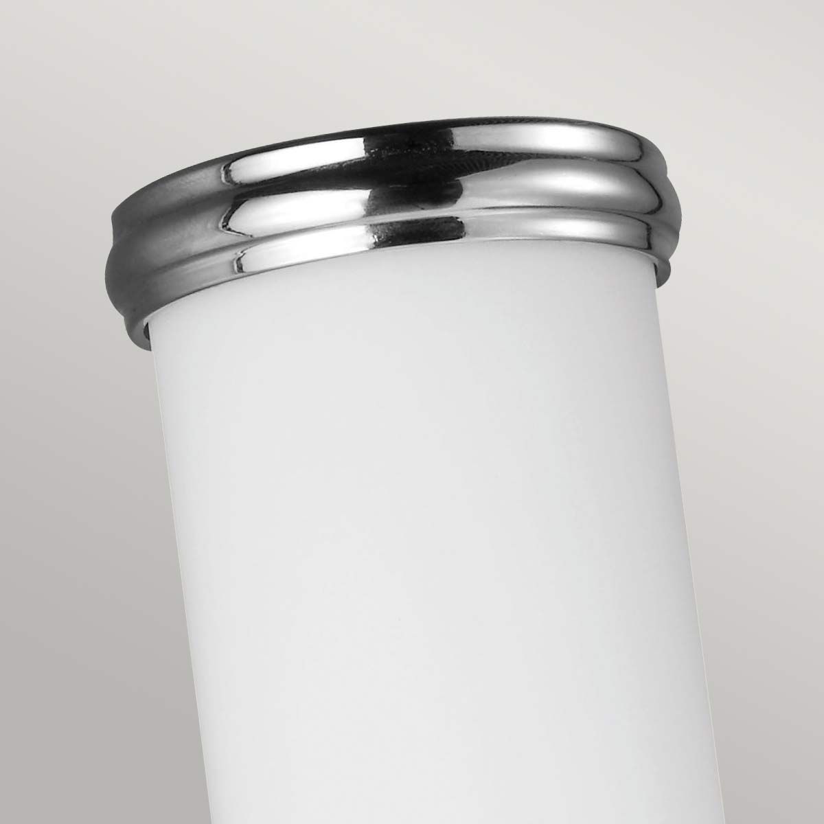 Modern Nickel Tubular Sconce with Opal Glass for Bathroom Walls & Ceilings