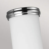 Modern Nickel Tubular Sconce with Opal Glass for Bathroom Walls & Ceilings