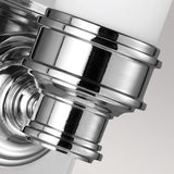 Modern Nickel Tubular Sconce with Opal Glass for Bathroom Walls & Ceilings