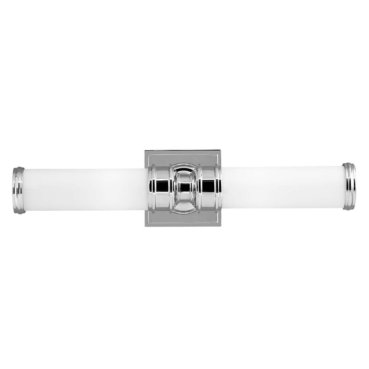 Elegant Twin Wall Sconce in Polished Chrome with Opal Glass