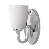 Polished Chrome Wall Light with Opal Glass Shade