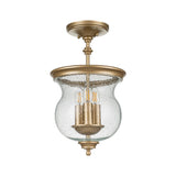 Pickering Lane 3lt Semi-Flush - Painted Natural Brass Painted Natural Brass