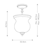 Pickering Lane 3lt Semi-Flush - Painted Natural Brass Painted Natural Brass