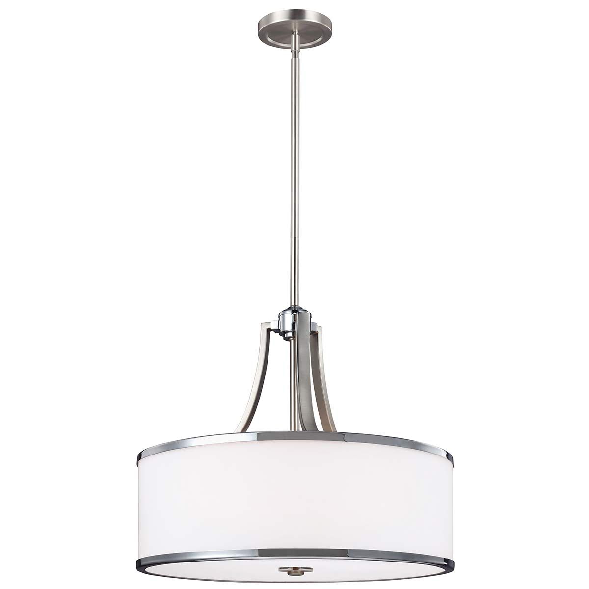 Prospect Park Vintage Chic 4-Light Satin Nickel and Chrome Pendant