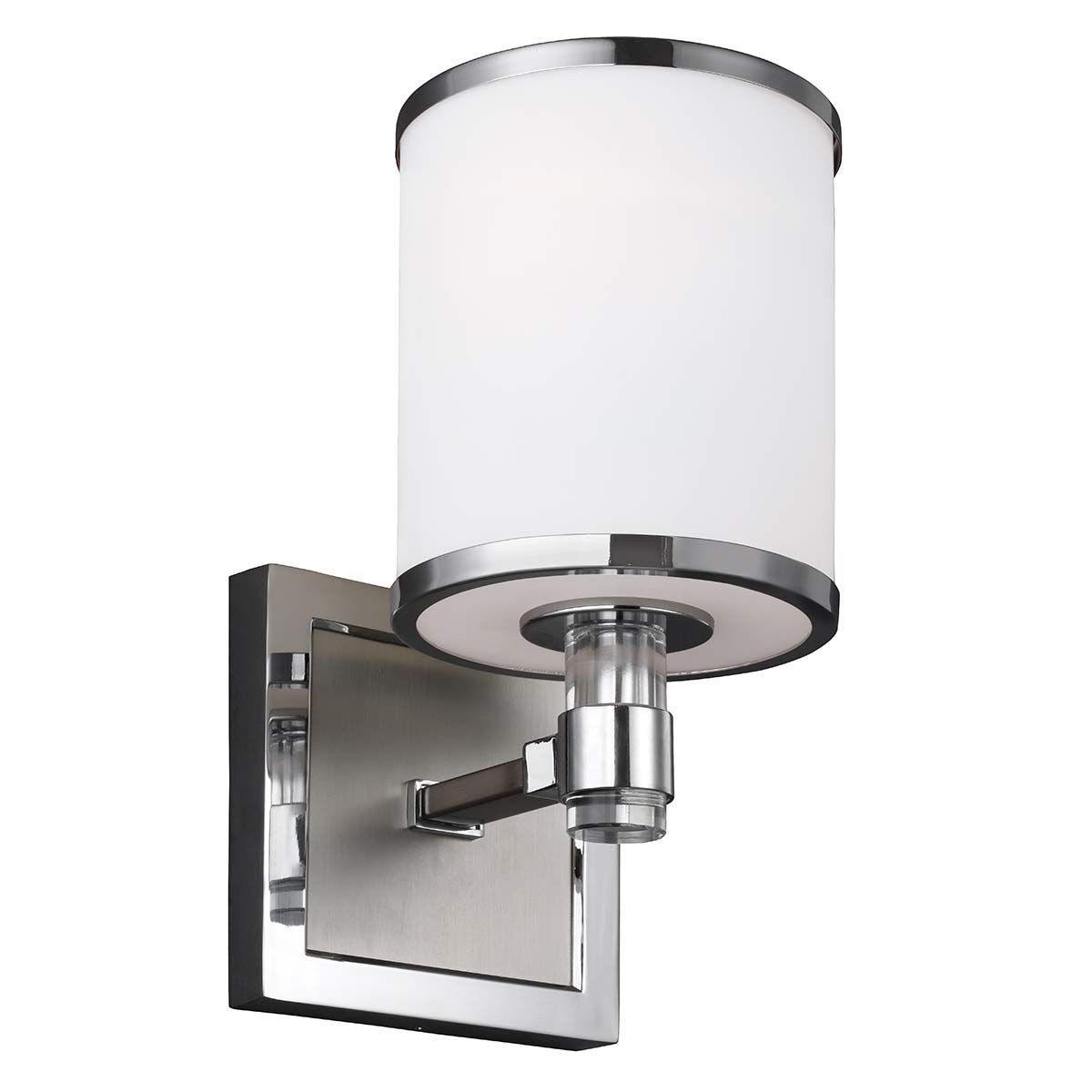 Prospect Park Modern Glam Wall Sconce with Satin Nickel and Chrome Finish