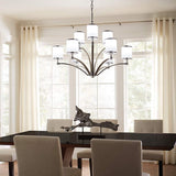 Prospect Park Luxe 9-Light Satin Nickel and Chrome Chandelier