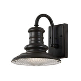 Redding Station Vintage Wall Light in Restoration Bronze with Rippled Glass Diffuser, Small