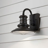 Redding Station Vintage Wall Light in Restoration Bronze with Rippled Glass Diffuser, Small