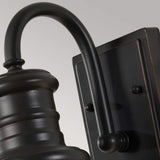 Redding Station Vintage Wall Light in Restoration Bronze with Rippled Glass Diffuser, Small