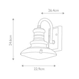 Redding Station Vintage Wall Light in Restoration Bronze with Rippled Glass Diffuser, Small