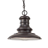 Classic Bronze Kitchen Island Lantern with Vintage Rippled Glass Diffuser, Small
