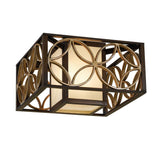 Elegant Bronze Cube Ceiling Light with Gold Accents