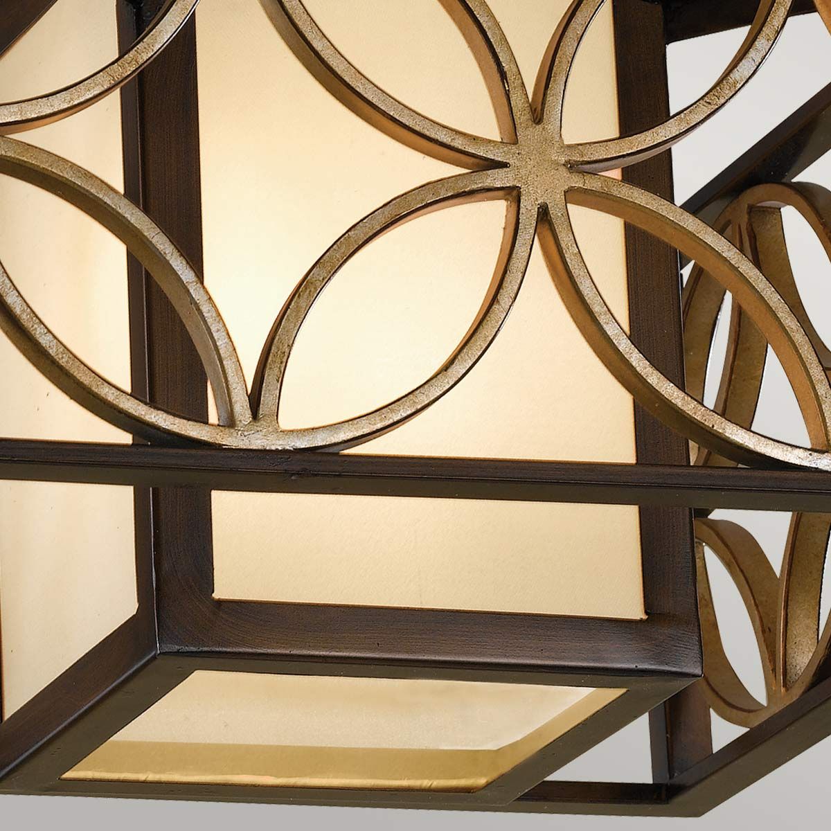 Elegant Bronze Cube Ceiling Light with Gold Accents
