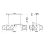 Elegant Island Bar Chandelier with Bronze Organza Shade and Parisienne Gold Accents