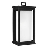 Roscoe Textured Black Large Wall Lantern with White Opal Glass