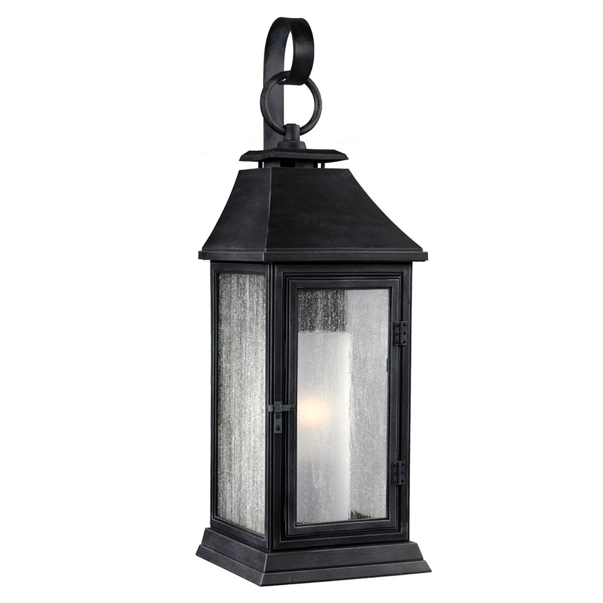 Shepherd Petite Outdoor Wall Lantern in Dark Weathered Zinc Finish