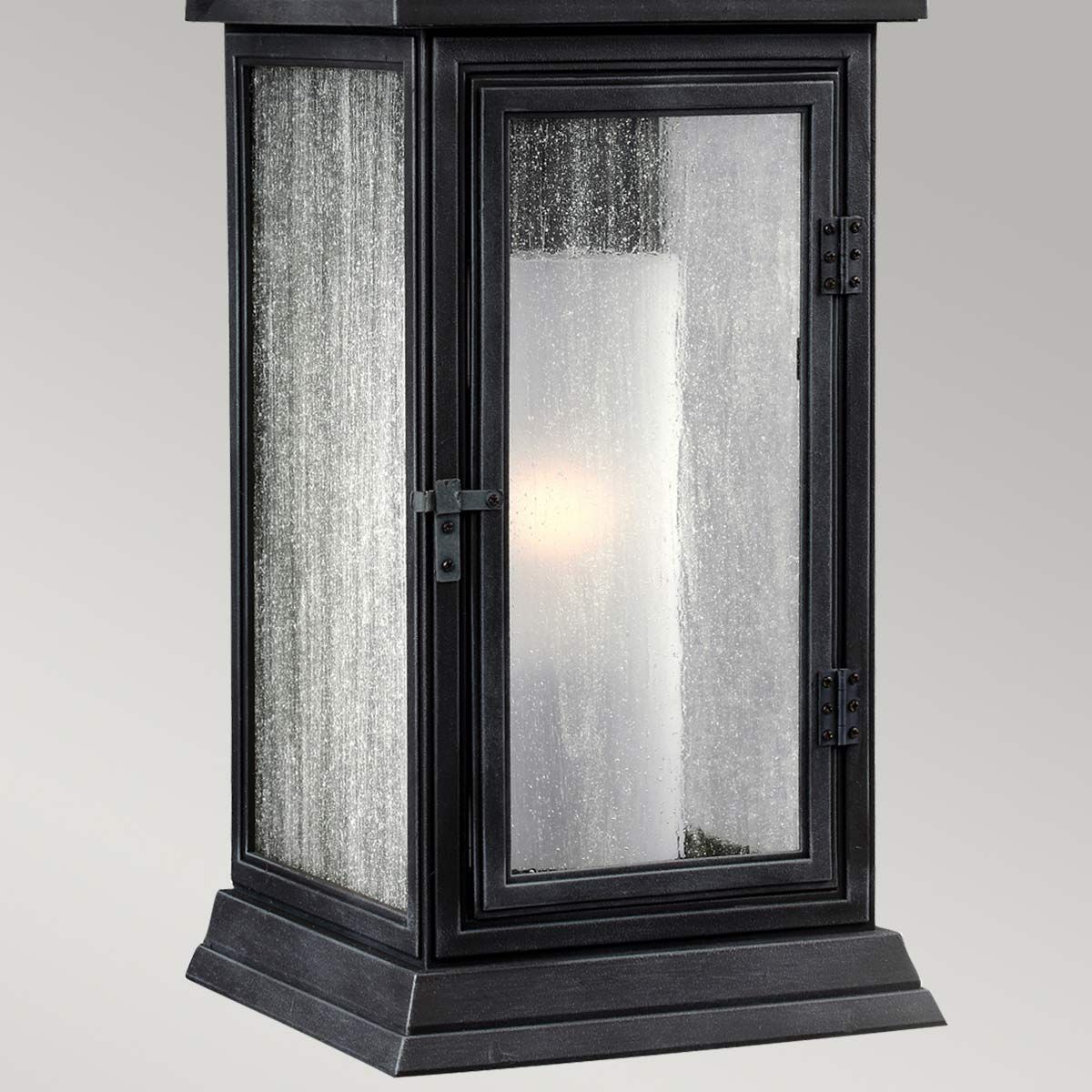 Shepherd Petite Outdoor Wall Lantern in Dark Weathered Zinc Finish