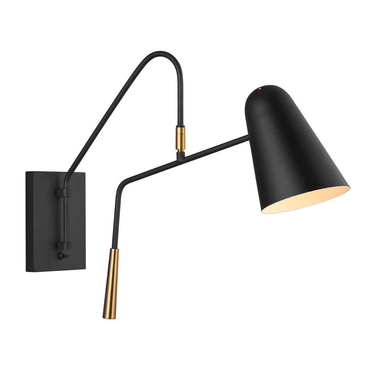 Midnight Black & Burnished Brass Simon Wall Sconce