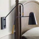 Midnight Black & Burnished Brass Simon Wall Sconce