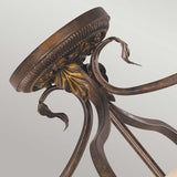 Vintage Burnt Orange Ceiling Light with Floral Accents