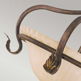 Vintage Burnt Orange Ceiling Light with Floral Accents