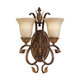 Elegant Aged Tortoise Shell Dual Wall Sconce Light