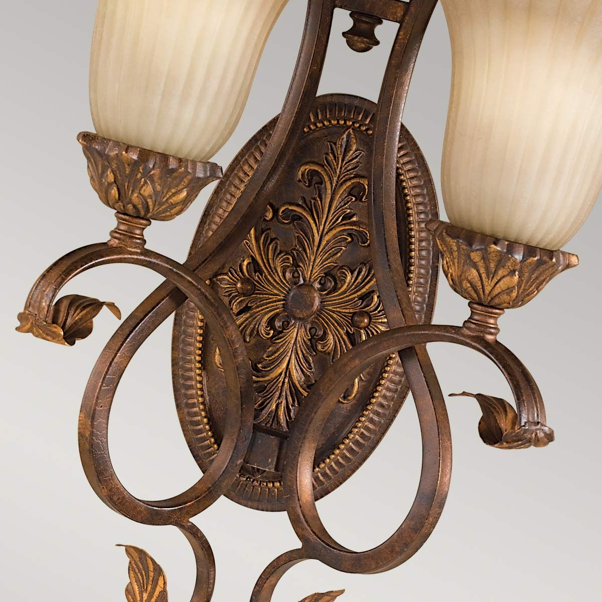 Elegant Aged Tortoise Shell Dual Wall Sconce Light