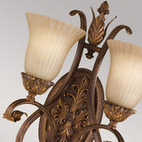 Elegant Aged Tortoise Shell Dual Wall Sconce Light