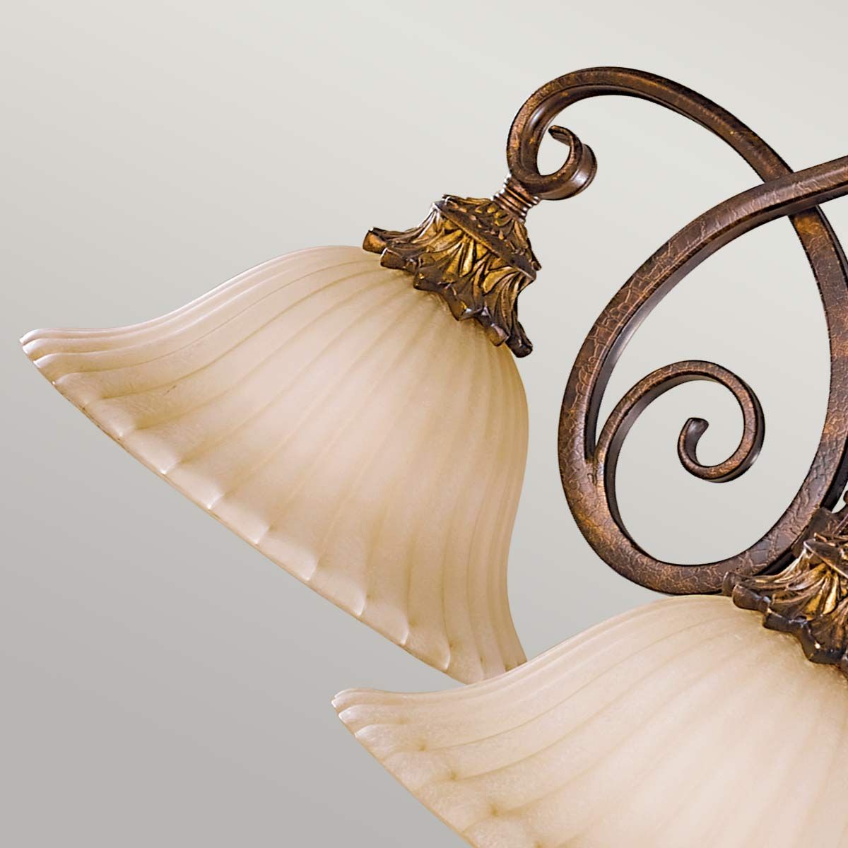 Sonoma Valley Vintage Glass Shade Chandelier in Aged Tortoise Shell Finish