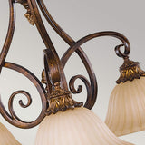 Sonoma Valley Vintage Glass Shade Chandelier in Aged Tortoise Shell Finish