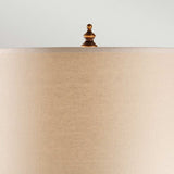 Spencer Firenze Gold Table Lamp with Rustic Metal Frame and Dark Walnut Base