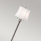 Vintage Nickel Floor Lamp with Elegant Ivory Shade