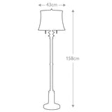 Vintage Nickel Floor Lamp with Elegant Ivory Shade