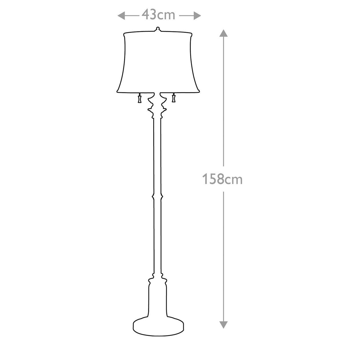 Bali Brass Elegance Floor Lamp with Ivory Linen Shade