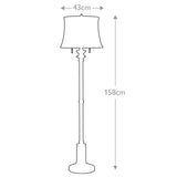 Bali Brass Elegance Floor Lamp with Ivory Linen Shade