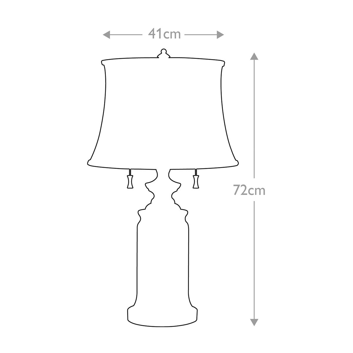 Vintage Nickel Urn Table Lamp with Dual Pull Cord Switches and White Linen Shade