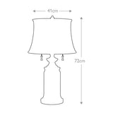 Vintage Nickel Urn Table Lamp with Dual Pull Cord Switches and White Linen Shade
