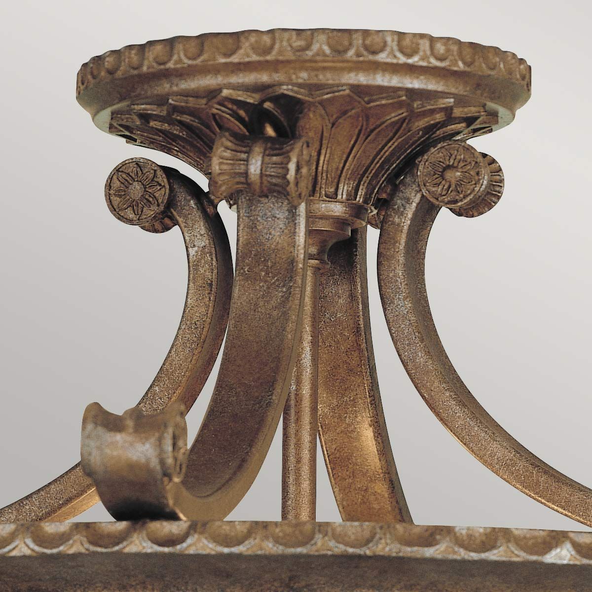 Stirling Castle Bronze and Amber Gothic Ceiling Light